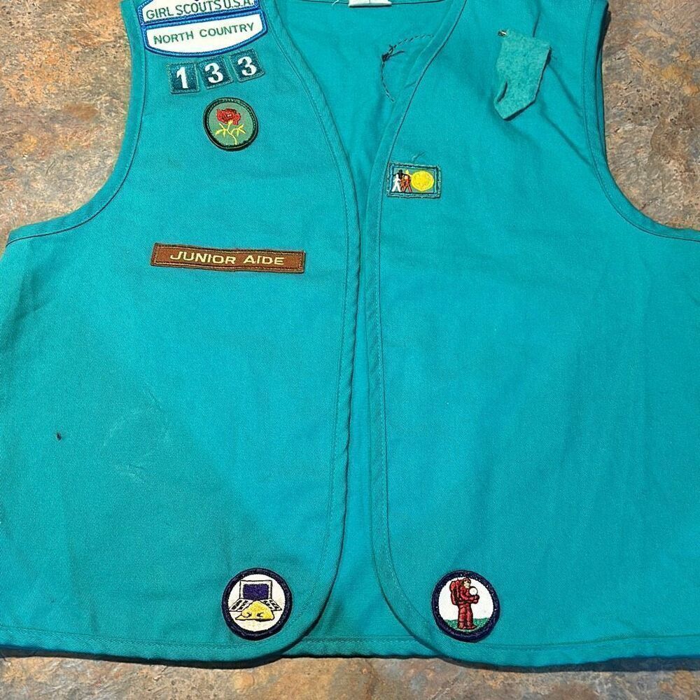 Girl Scouts Green Vest Patches Vintage